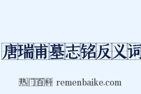 唐瑞甫墓志铭反义词是什么意思的图片